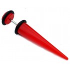 Fake Ear Expander - 8mm Bright Red