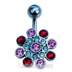 Belly Bar with Multi Jewelled Design
