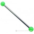 Scaffold Piercing Bar with Green Balls