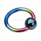Rainbow Titanium Ball Closure Ring - 1.6mm